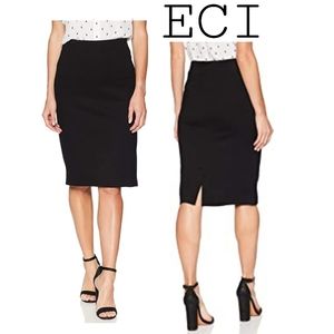 ECI black pencil slim skirt. Sz Med