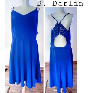 B. Darlin blue lace cut out dress.  Sz 14w