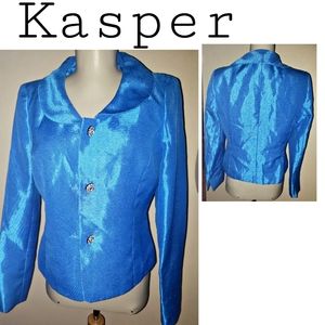 Kasper shocking blue rhinestone seperate/jacket. 4