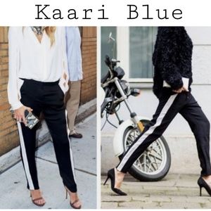 Kaari Blue blk/wht tuxedo strip ankle pants. Sz 8