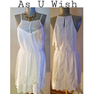 As U Wish white crochet trim dress.  Sz 9