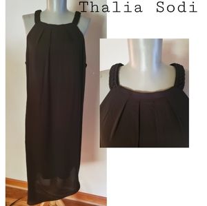 Thalia Sodi black rope assymetrical dress.  Sz Lrg