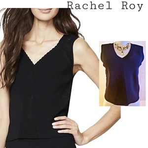 Rachel Roy black crop knit top. Sz Med