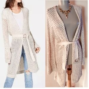 Inc gokd metallic open knit cardigan.  Sz XL