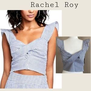 Rachel Roy striped Esta twisted crop top. Sz 12