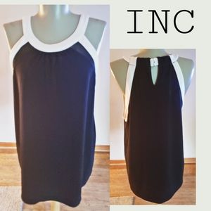 Inc blk/wht halter tank top. Sz Lrg