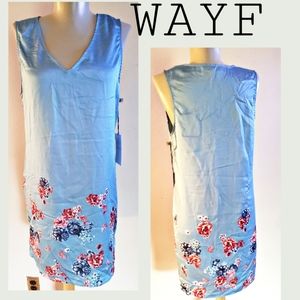 WAYF blue floral sleeveless dress. Sz Sm