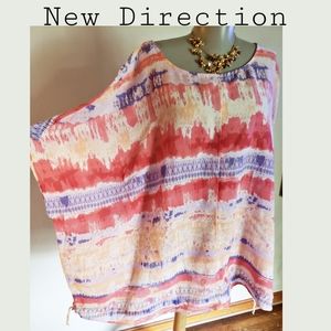 New Directions batwing paint print top. Sz XL