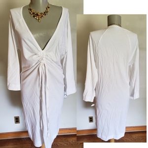Maternity ruched/drawstring tee shirt dress. Sz Lg