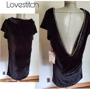 Lovestitch blk velvet plugging back.  Sz Med