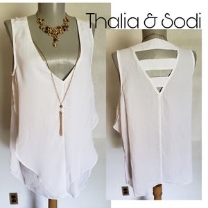 Thalia Sodi white sleeveless top.  Sz Med