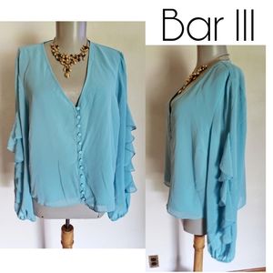 Bar III ruffle top. Sz lrg