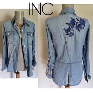 INC denim embroidered shirt.  Sz 2p