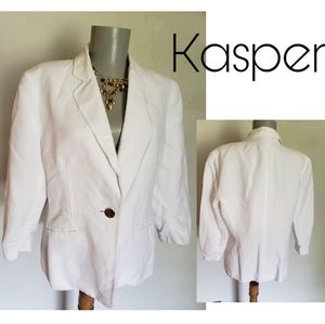Kasper white blazer slough sleeves. Sz 8