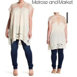 Melrose and Market Crochet Trim Tunic. Sz XS