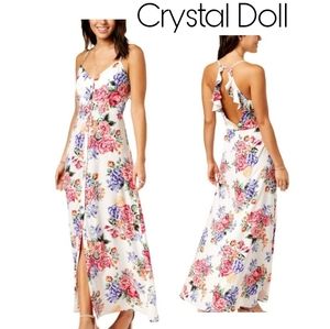 Crystal Doll Floral Print Ruffle maxi dress.  Sz 9