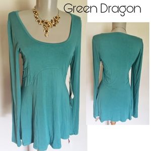 Green Dragon sweater knit mini dress. Sz Sm