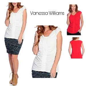 Vanessa Williams Stretch Knit Sleeveless Ruched