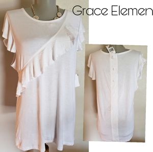 Grace Elements ruffle top. Sz lrge