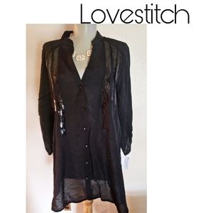 Lovestitch black sequin top. Sz lrg