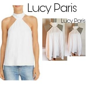 Lucy Paris white halter blouse. Sz lrg