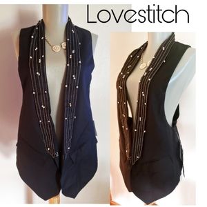 Lovestitch embroidered jeweled boho vest.  Sz Lrg
