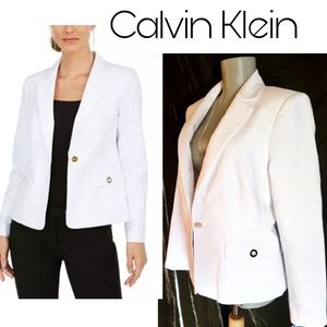Calvin Klein Single-Button Grommet Blazer Sz 12