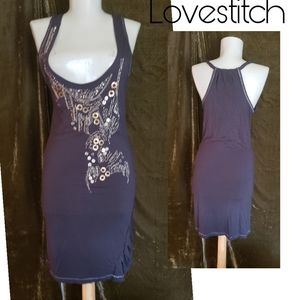 Lovestitch embroidered tank dress.