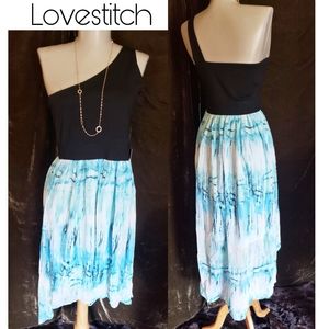 Lovestitch one shoulder high/low dress.  Sz Med