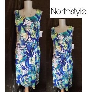 Northstyle floral faux wrap dress. Sz Sm.