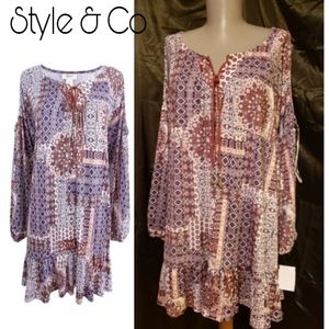 Style & Co Cold-Shoulder Peasant Top. SZ XL