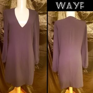 Wayf vneck black simple dress.  Sz Sm