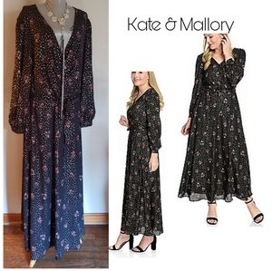 Kate & Mallory metallic print tie waist dress. XL