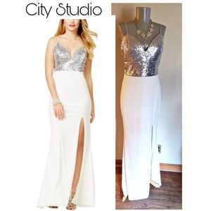 City Studio Silver Sequined Gown. 😍! Sz 11 & Sz 13