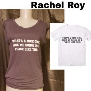 Rachel Roy graphic print tee. Sz Sm