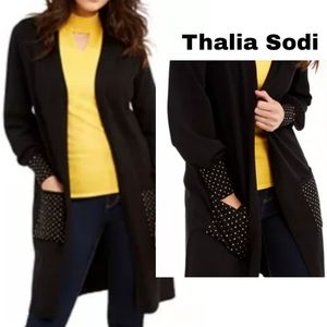 Thalia Sodi black long studded cardigan sweater