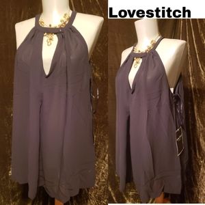 Lovestich blk sheer halter blouse.  Sz Lrg
