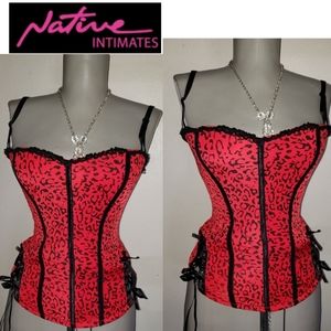 Native Intimates animal print bustier/corset 36B