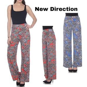 New Directions wide leg paisley print pants. Sz L