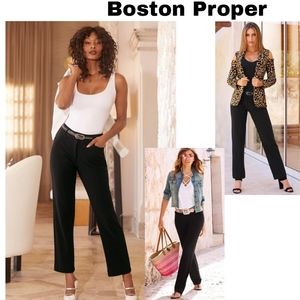 BOSTON PROPER black soft flat front pants.