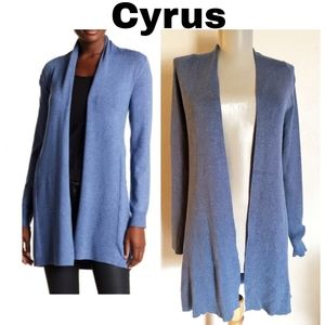 Cyrus Ribbed Trim Open Cardigan. Sz Med