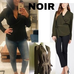 Noir Trench Wrap Top. Olive green. Sz XS