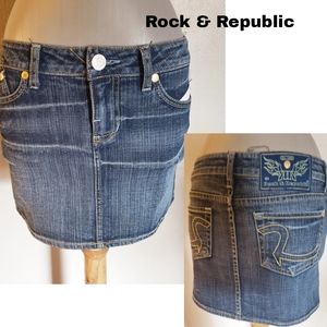 Rock Republic denim "Vetter" mini skirt.