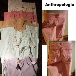 Anthropologie "Tulle" wide leg corduroy pants