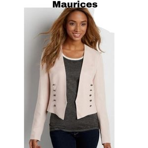 Maurices pink cropped military blazer. Sz XXL