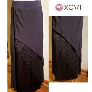 🥳Deal!!   XCVI ⚫ silk/rayon tiered maxi skirt .  Sz Sm