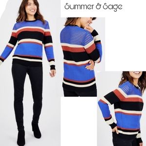 Summer & Sage

Open Knit Colorblock Stripe Sweater