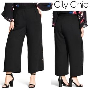 City Chic Sweet Button Wide Leg Pants. Plus Sz 18