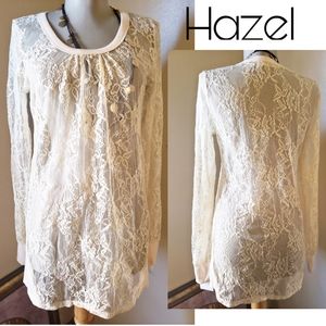 Hazel lace long sleeve tunic/top. Sz Sm