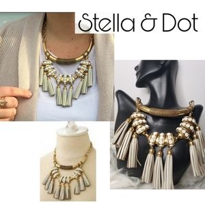 Stella & Dot Tribal Tassel Leather Statement Piece